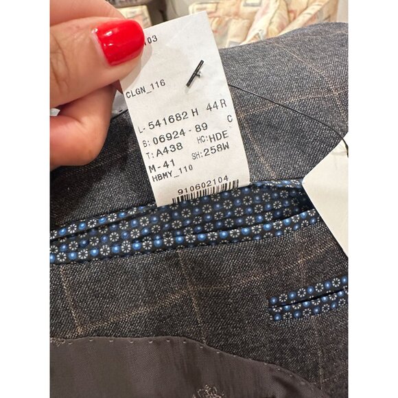 LAUREN RALPH LAUREN Mens Gray Tan Wool Plaid Blazer Size 44R - Picture 5 of 7